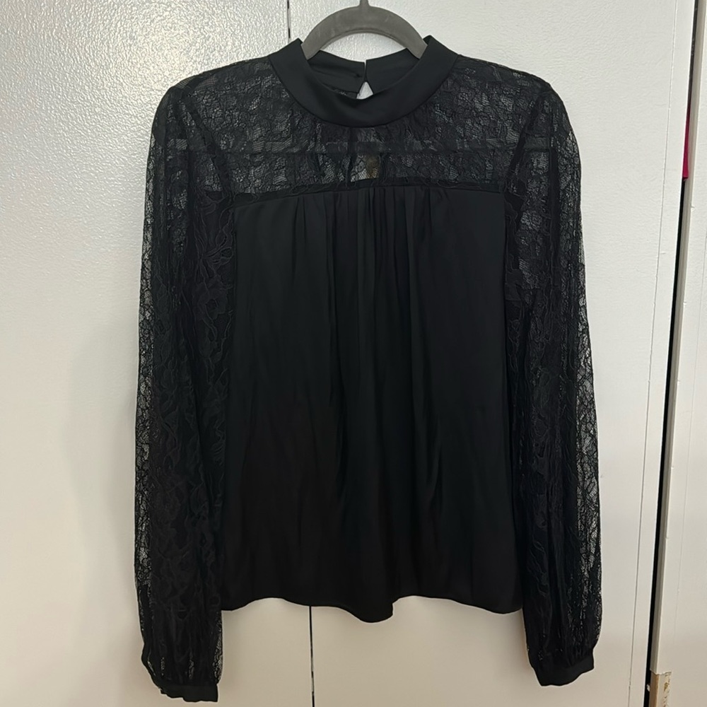 Ramy Brook Sorinda Black Lace Top, XS